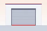 Shutter guide rail and housing above a residential window